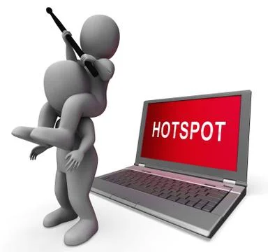 Hot Spot Beacon Remote Wireless Wifi 3d Rendering Stock Illustration