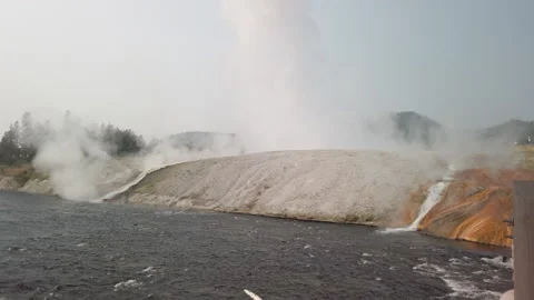 Hot Spring and River UHD Stock Footage 179171842