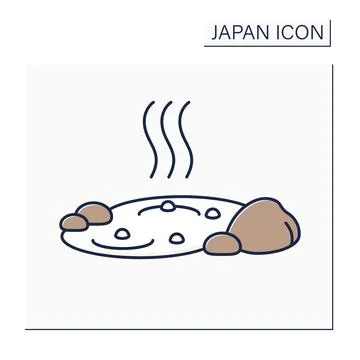 Hot spring color icon Stock Illustration
