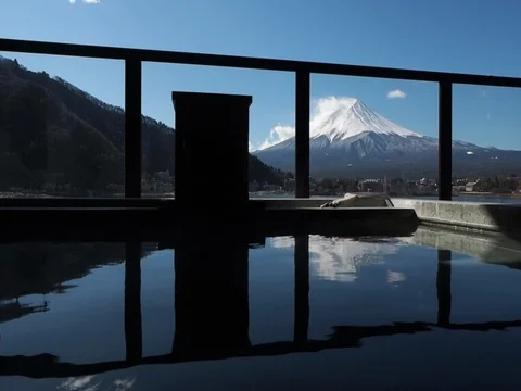 Hot spring at fuji mountain Stock Footage 72853529