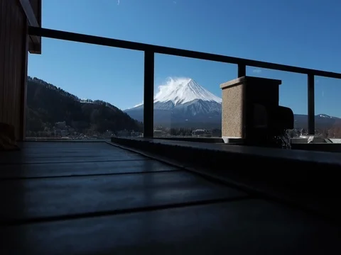 Hot spring at fuji mountain Stock Footage 72854466