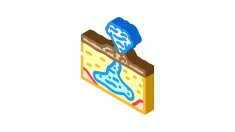 Hot spring geothermal energy isometric icon animation Stock Footage 327282811