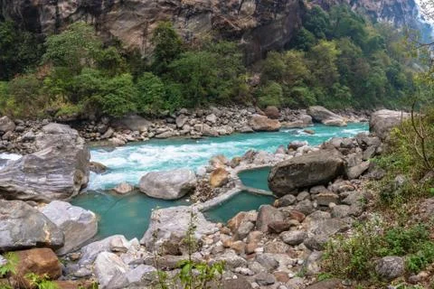 Hot spring in the Himalayas. Stock Photos