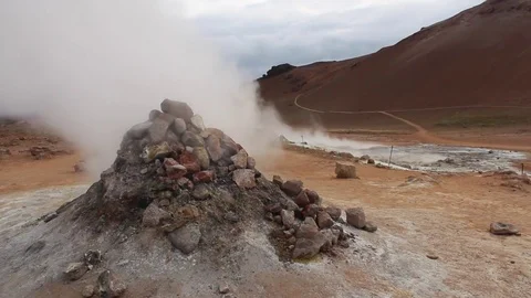 Hot spring in iceland Stock Footage 71556903