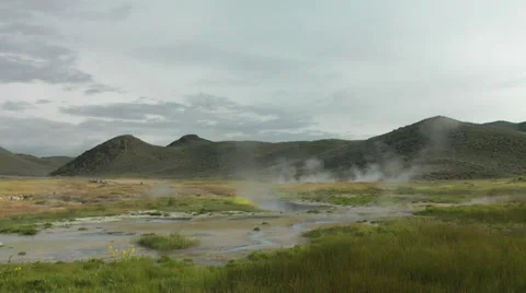 Hot spring landscape, 2 Stock Footage 32597036