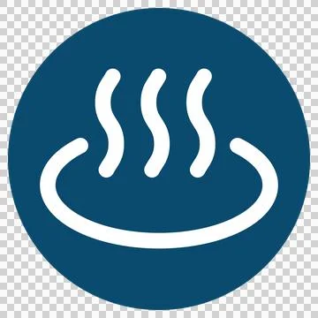 Hot spring mark circular icon (blue) Illustration