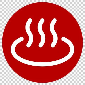 Hot spring mark circular icon (red) Illustrazione stock