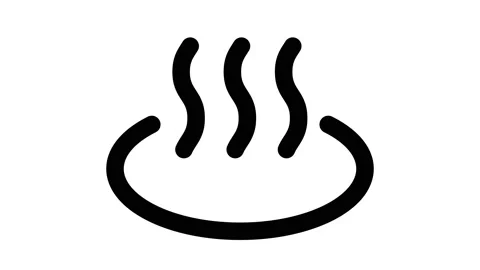 Hot spring mark icon (black, seamless loop) Stock Footage 161703405