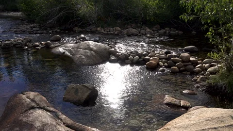 Hot Spring Next To A River Stock Footage 134498872
