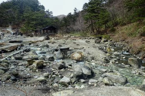 A hot spring in a park Stock Photos