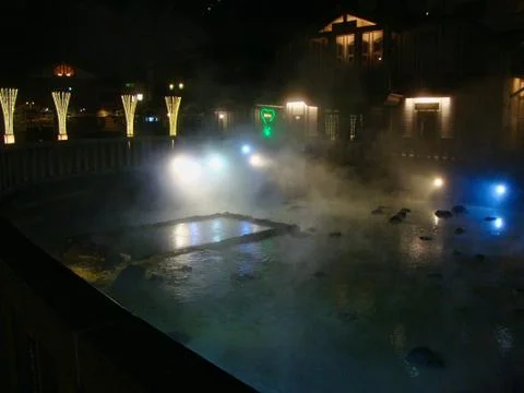 A hot spring in a park Stock Photos