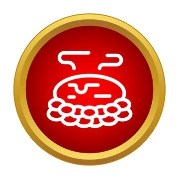 Hot spring pool icon with steam rising Stock Illustration