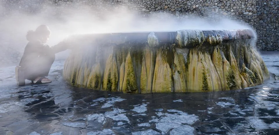 Hot spring pool Stock Photos