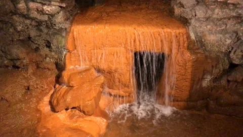 Hot spring in the Roman baths in Bath, England Stock Footage 119926961
