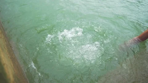 Hot spring sparkling with bubbles Video stock 166617933