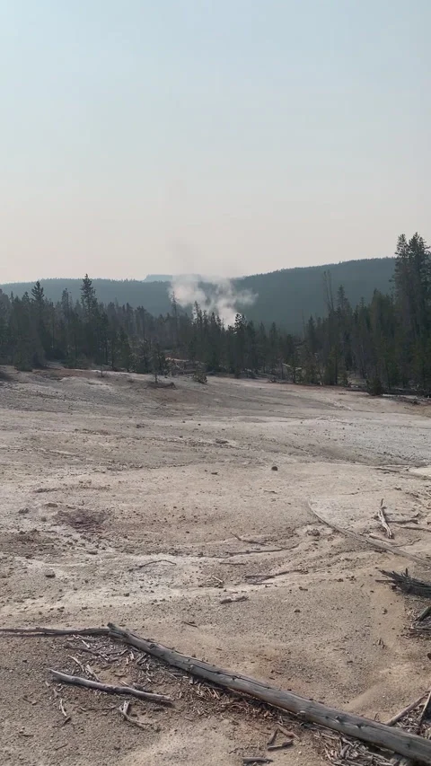 Hot Spring Steam in Distance HD Stock Footage 179073356