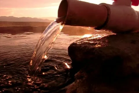 Hot Springs HS07 Slow Motion 120fps Shepherd Sunrise Stock Footage