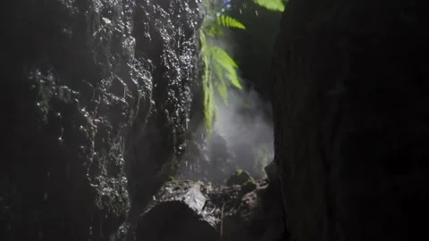 Hot springs stream between mountains Stock Footage 293653967