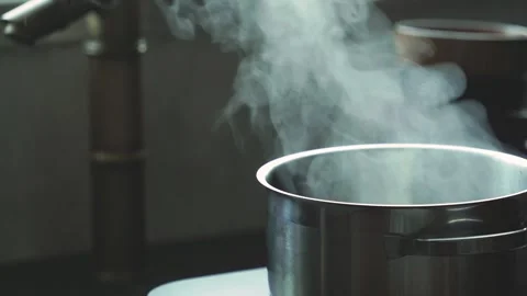 Hot Steam from Boiling Pot Stock Footage 334172173