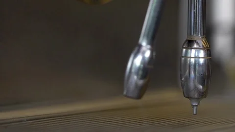 Hot steam from the espresso machine Stock Footage 93619502