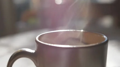 Hot steam tea cup Stock Footage 146489716
