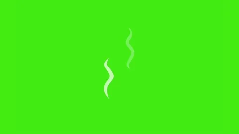 Hot steam of tea or coffee on Green Background. Stock Footage 226944293