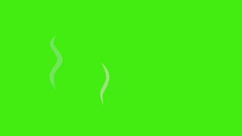 Hot steam of tea or coffee on Green Background. Stock Footage 226944320