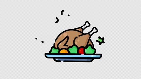 Hot steaming brown thanksgiving turkey platter meal green vegetable salad 库存影片 346191153