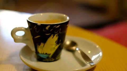 Hot steaming coffee Video stock 100637133