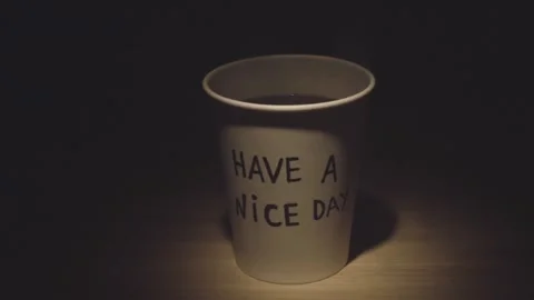 Hot steaming cup of coffee Video stock 221446242