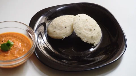 Hot Steaming Idli Stock Footage 126372761