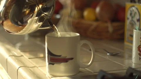 Hot steaming mug drink Stock Footage 86219775