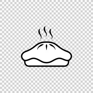 Hot Steaming Pie Line Art Vector Icon for Food and Bakery Menu Design Stock Illustration