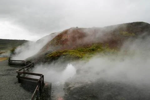 Hot steaming water Stock Photos