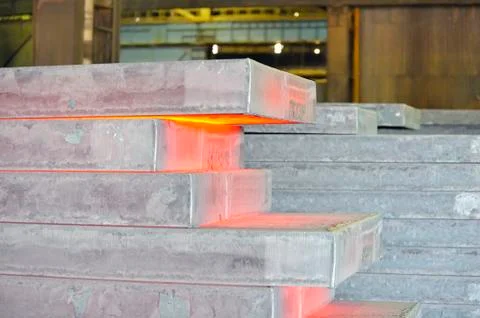 Hot steel stack Stock Photos