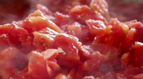 Hot stewed tomatoes Stock Footage 41472389