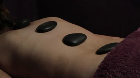 Hot Stone Massage Back Track Stock Footage 40713305