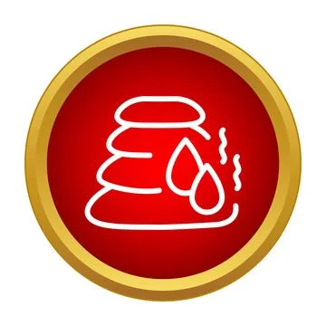 Hot stones stack for spa therapy icon Stock Illustration