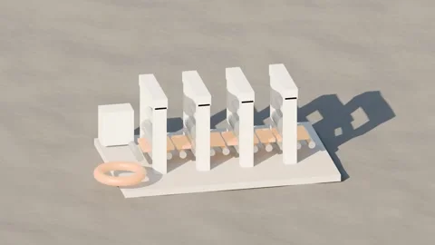 Hot strip rolling mill stands red steel seamless loop Video stock 344652360