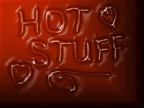 Hot stuff with hearts Stock Illustration