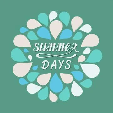 Hot summer days hand written lettering Stock Illustration