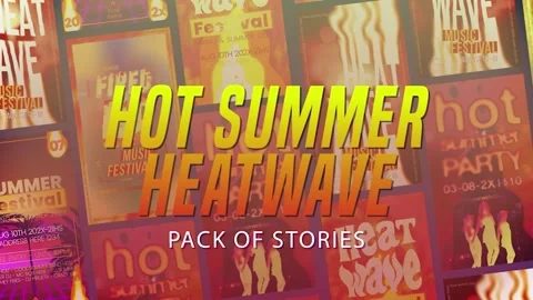 Hot Summer Heatwave Stories After Effects stock