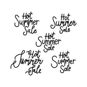 Hot Summer Sale Script Text Design Template イラスト素材