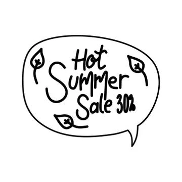 Hot Summer Sale Script Text Design Template Stock-Illustration