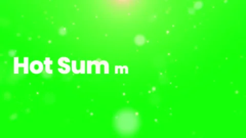 Hot Summer text animation with floating particles on a bright green screen Видео 343908081