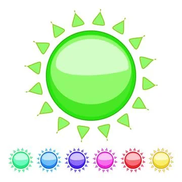 Hot sun cartoon vector graphic Stock Illustration