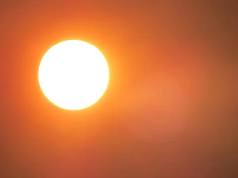 Hot sun causing global warming, heat wave and climate change Stock Photos