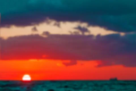Hot sunset - blurred image 写真素材