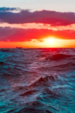 Hot sunset - blurred image 写真素材