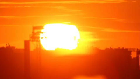 Hot sunset in construction site Stock Footage 120005068